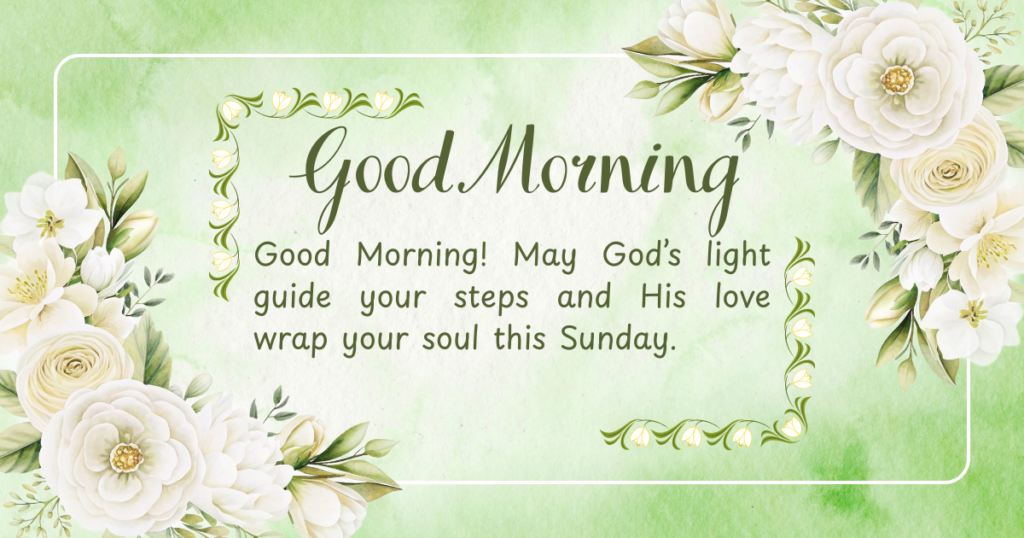 Good morning Sunday prayer with hands folded in faith