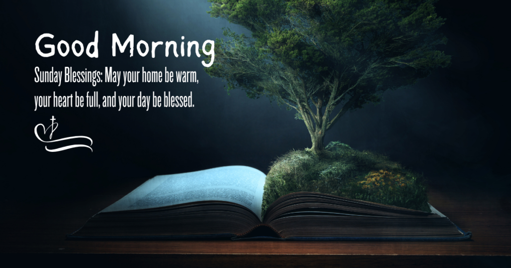 Inspirational Sunday blessing with wisdom tree